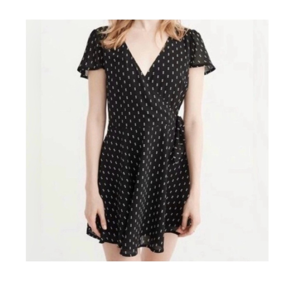 Abercrombie Dress A-line Mini Black Polka Dot Size Small